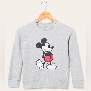 Junk Food Clothing x Disney Kids’ Heather Grey Classic Mickey Raglan Fleece—M